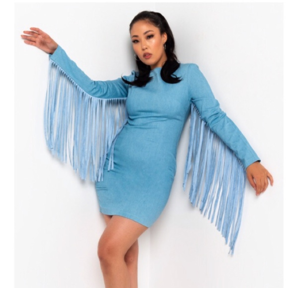 Blue fringe Dress